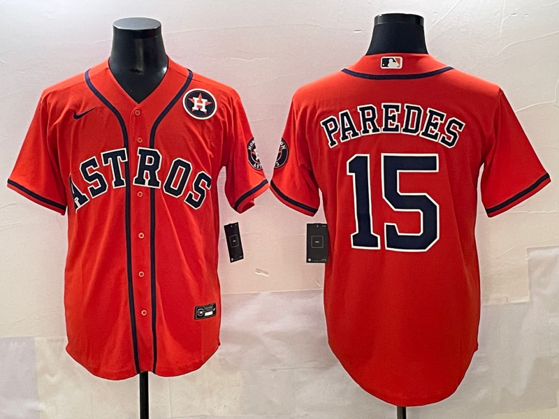 Men Houston Astros 15 Paredes Orange 2025 MLB nike jersey style 4